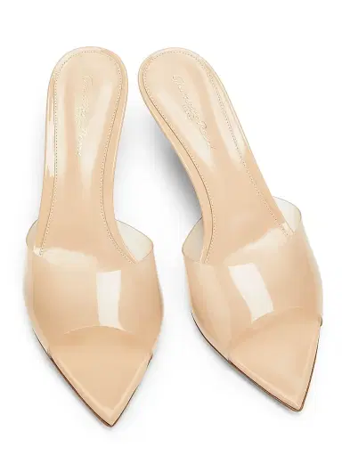 Gianvito Rossi Women's Elle 55MM Plexi Mules - Beige - Size 12 | Thumbnail 4 Gianvito Rossi Women's Elle 55MM Plexi Mules - Beige - Size 12 | Thumbnail 4