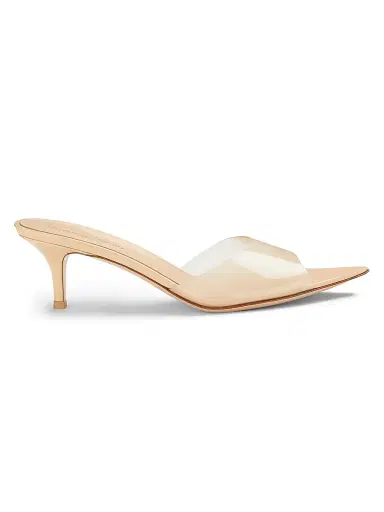 Gianvito Rossi Women's Elle 55MM Plexi Mules - Beige - Size 12 | Thumbnail 1 Gianvito Rossi Women's Elle 55MM Plexi Mules - Beige - Size 12 | Thumbnail 1