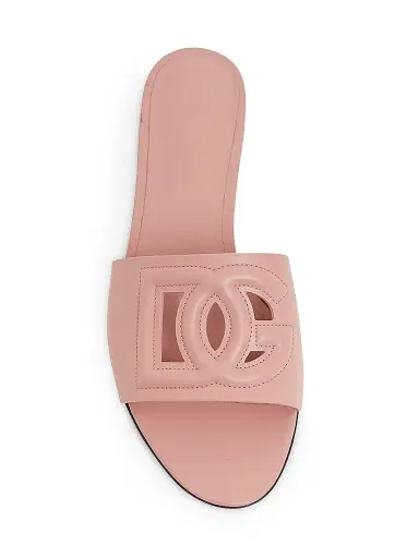 Dolce & Gabbana Women's DG Interlocked Leather Sandals - Light Pink - Size 11 | Thumbnail 5