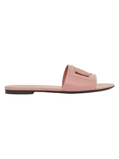 Dolce & Gabbana Women's DG Interlocked Leather Sandals - Light Pink - Size 11 | Thumbnail 1