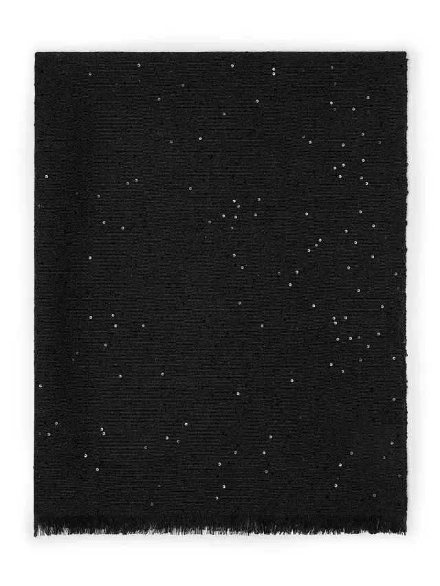 Women's Cashmere and Silk Diamond Yarn Scarf - Anthracite