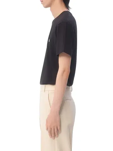 Valentino Garavani Men's Cotton T-Shirt with VLogo Patch - Black - Size XS | Thumbnail 4