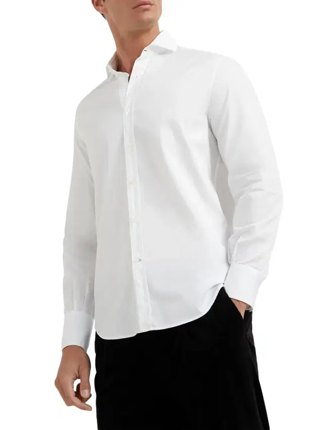 Men's Twill Basic Fit Shirt - White