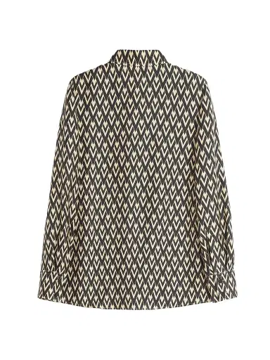 Valentino Garavani Women's Toute La V Twill Shirt - Black | Thumbnail 2