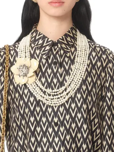 Valentino Garavani Women's Toute La V Twill Shirt - Black | Thumbnail 5
