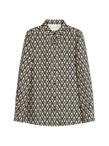 Valentino Garavani Women's Toute La V Twill Shirt - Black | Thumbnail 1