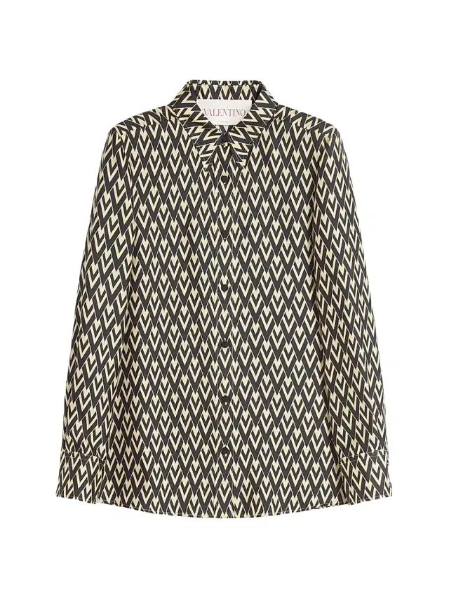 Valentino Garavani Women's Toute La V Twill Shirt - Black