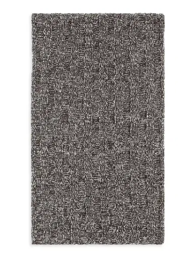 Brunello Cucinelli Men's Cashmere Chine Rib Knit Scarf - Grey | Thumbnail 1 Brunello Cucinelli Men's Cashmere Chine Rib Knit Scarf - Grey | Thumbnail 1