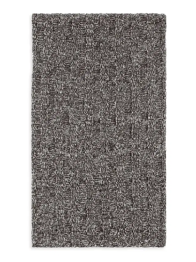Men's Cashmere Chine Rib Knit Scarf - Grey