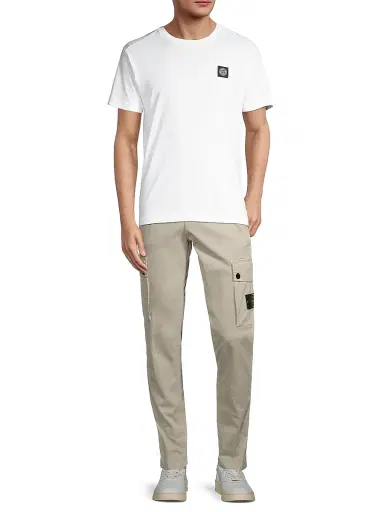 Stone Island Men's Logo Cotton T-Shirt - White - Size Large | Thumbnail 2 Stone Island Men's Logo Cotton T-Shirt - White - Size Large | Thumbnail 2
