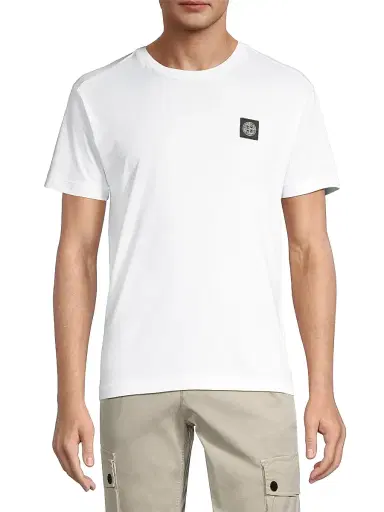 Stone Island Men's Logo Cotton T-Shirt | Thumbnail 3 Stone Island Men's Logo Cotton T-Shirt | Thumbnail 3