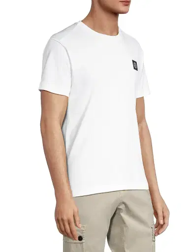 Stone Island Men's Logo Cotton T-Shirt | Thumbnail 4 Stone Island Men's Logo Cotton T-Shirt | Thumbnail 4