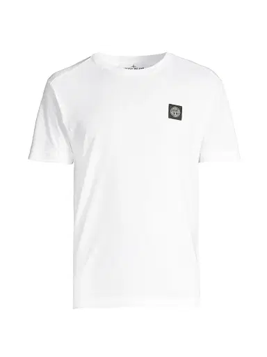 Stone Island Men's Logo Cotton T-Shirt - White - Size Large | Thumbnail 1 Stone Island Men's Logo Cotton T-Shirt - White - Size Large | Thumbnail 1