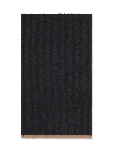 Brunello Cucinelli Men's Cashmere Rib Knit Scarf - Anthracite | Thumbnail 1