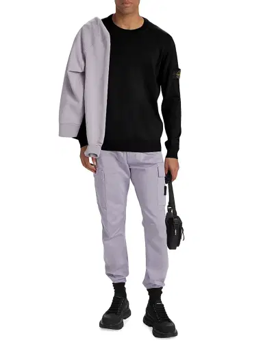 Stone Island Men's Wool Crewneck Sweater - Black - Size XL | Thumbnail 2