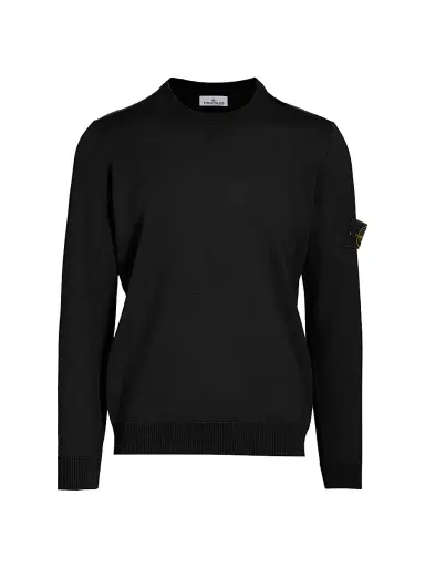 Stone Island Men's Wool Crewneck Sweater - Black - Size XL | Thumbnail 1