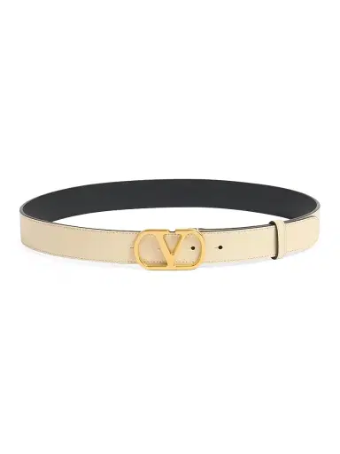 Valentino Garavani Women's VLogo Signature Belt in Shiny Calfskin 30MM | Thumbnail 1