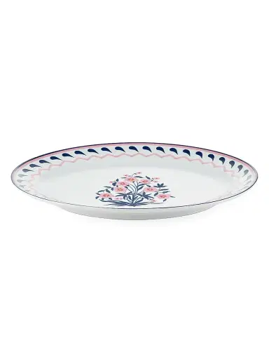 Aquazzura Jaipur Oval Platter - Pink Blue | Thumbnail 2 Aquazzura Jaipur Oval Platter - Pink Blue | Thumbnail 2