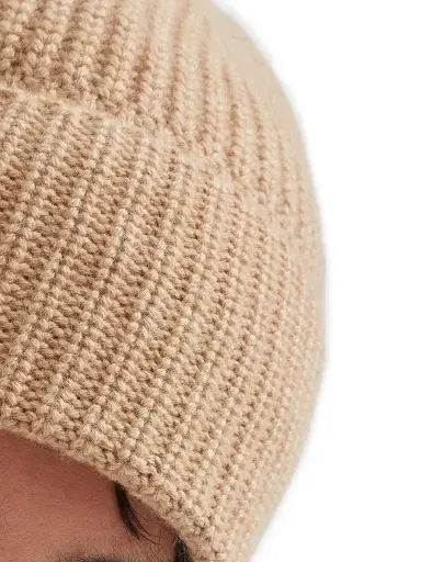 Brunello Cucinelli Men's Cashmere English Rib Beanie - Camel | Thumbnail 4 Brunello Cucinelli Men's Cashmere English Rib Beanie - Camel | Thumbnail 4