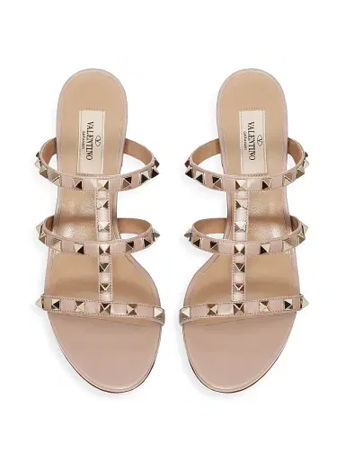 Valentino Garavani Women's Rockstud Calfskin Leather Slide Sandals 60MM | Thumbnail 4 Valentino Garavani Women's Rockstud Calfskin Leather Slide Sandals 60MM | Thumbnail 4