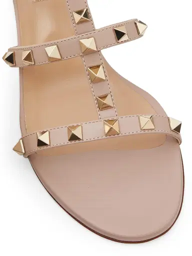 Valentino Garavani Women's Rockstud Calfskin Leather Slide Sandals 60MM | Thumbnail 5 Valentino Garavani Women's Rockstud Calfskin Leather Slide Sandals 60MM | Thumbnail 5
