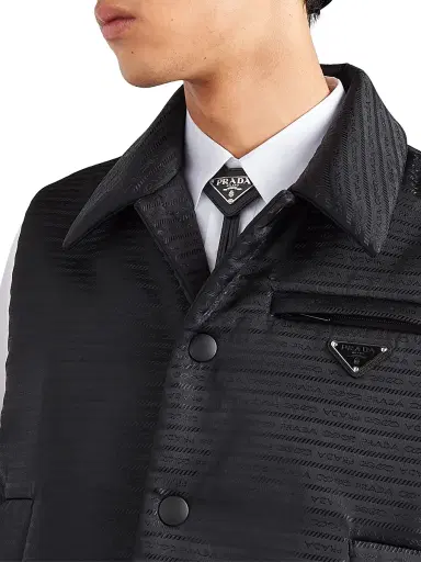 Prada Men's Saffiano Leather Bolo Tie - Black | Thumbnail 2