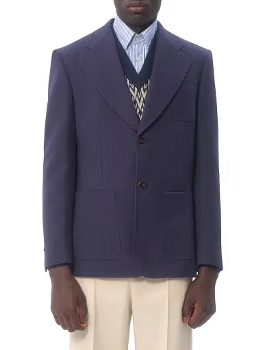 Valentino Garavani Men's Single-Breasted Wool Gabardine Jacket | Thumbnail 2 Valentino Garavani Men's Single-Breasted Wool Gabardine Jacket | Thumbnail 2