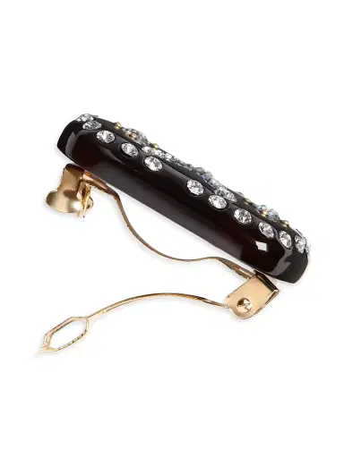 Valentino Garavani Women's VLogo Signature Hair Clip in Resin, Metal and Crystals - Multicolored | Thumbnail 3 Valentino Garavani Women's VLogo Signature Hair Clip in Resin, Metal and Crystals - Multicolored | Thumbnail 3