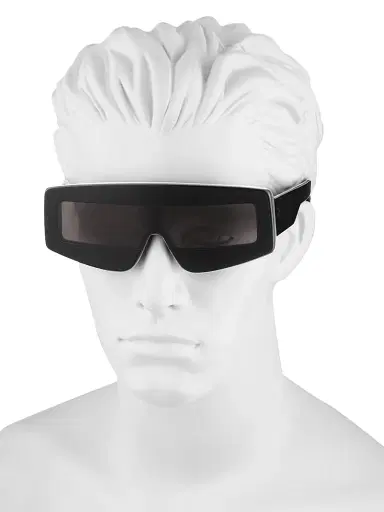 Rick Owens Men's Phleg Rectangular Sunglasses - Black | Thumbnail 4