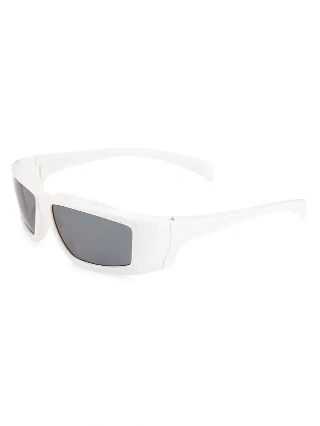 Rick Owens Men's 55MM Rectangular Sunglasses - Cream Black
