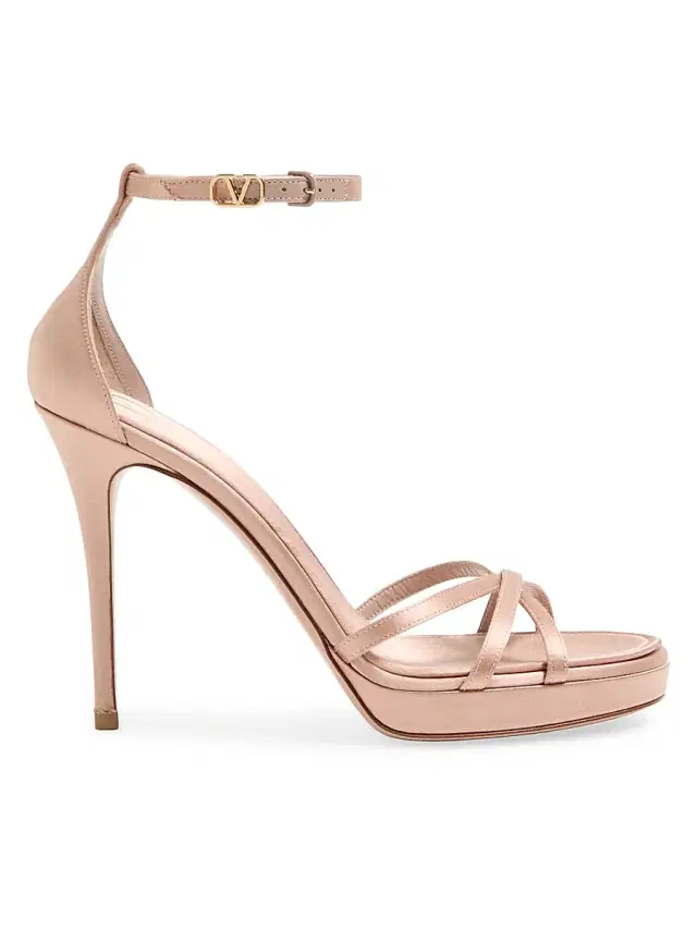 Valentino Garavani Women's Eveninglam 120MM Satin Platform Sandals - Poudre