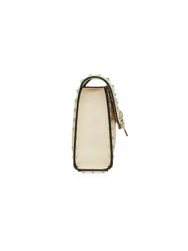 Valentino Garavani Women's Small Rockstud Grainy Calfskin Crossbody Bag - Light Ivory | Thumbnail 4