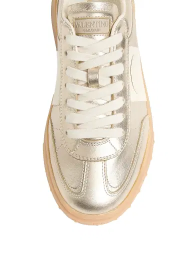 Valentino Garavani Women's Upvillage Leather Trainer Sneakers - White Platinium - Size 10.5 | Thumbnail 4