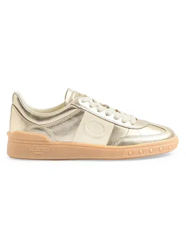 Valentino Garavani Women's Upvillage Leather Trainer Sneakers - White Platinium - Size 10.5 | Thumbnail 1
