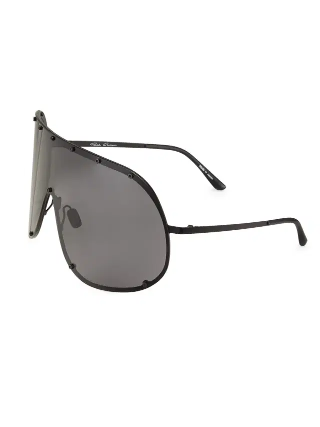 Rick Owens Men's 80MM Shield Sunglasses - Black