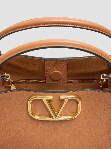 Valentino Garavani Women's Alltime Medium Handbag in Grainy Calfskin - Brown | Thumbnail 5