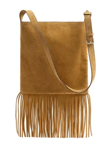 Valentino Garavani Men's Nellcote Suede Shoulder Bag with Fringes - Havana Beige Fondant | Thumbnail 2