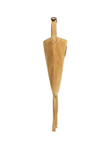 Valentino Garavani Men's Nellcote Suede Shoulder Bag with Fringes - Havana Beige Fondant | Thumbnail 3