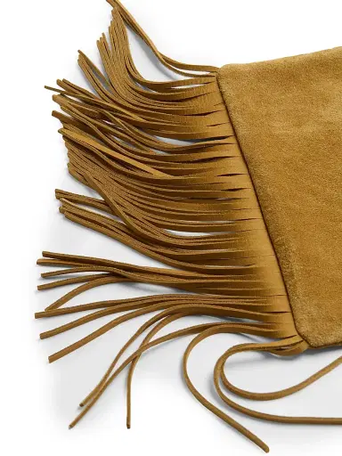 Valentino Garavani Men's Nellcote Suede Shoulder Bag with Fringes - Havana Beige Fondant | Thumbnail 4