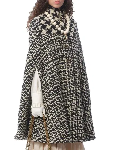Valentino Garavani Women's Geometric Tweed Cape | Thumbnail 2 Valentino Garavani Women's Geometric Tweed Cape | Thumbnail 2