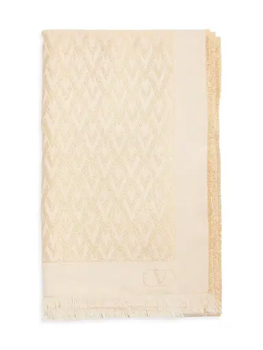 Valentino Garavani Women's Toute La V Stole in Silk, Viscose and Cashmere | Thumbnail 2