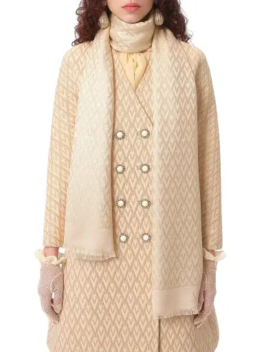 Valentino Garavani Women's Toute La V Stole in Silk, Viscose and Cashmere | Thumbnail 1