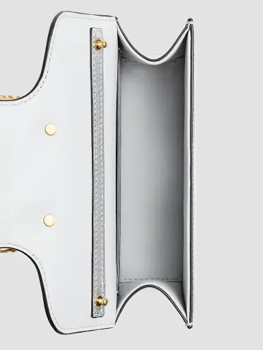 Valentino Garavani Women's Locò Small Shoulder Bag in Laminated Calfskin - Silver | Thumbnail 5 Valentino Garavani Women's Locò Small Shoulder Bag in Laminated Calfskin - Silver | Thumbnail 5