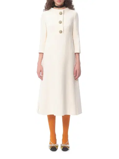 Valentino Garavani Women's Crepe Couture Midi Dress - Ivory - Size 2 | Thumbnail 2