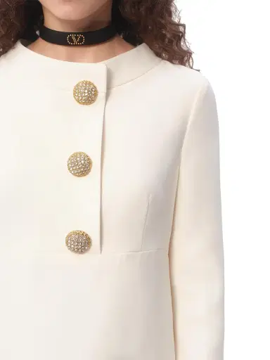 Valentino Garavani Women's Crepe Couture Midi Dress - Ivory - Size 2 | Thumbnail 6