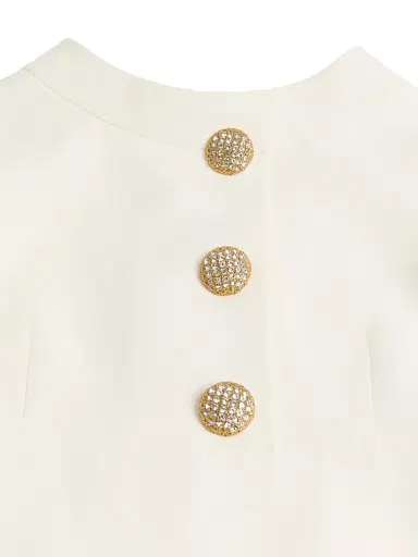 Valentino Garavani Women's Crepe Couture Midi Dress - Ivory - Size 2 | Thumbnail 7