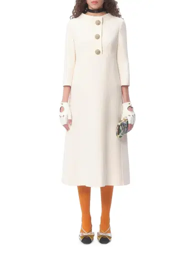 Valentino Garavani Women's Crepe Couture Midi Dress - Ivory - Size 2 | Thumbnail 8