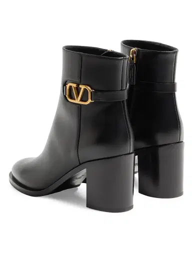 Valentino Garavani Women's VLogo Signature Calfskin Ankle Boots - Black - Size 9.5 | Thumbnail 3