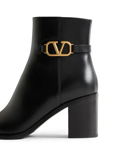 Valentino Garavani Women's VLogo Signature Calfskin Ankle Boots - Black - Size 9.5 | Thumbnail 6