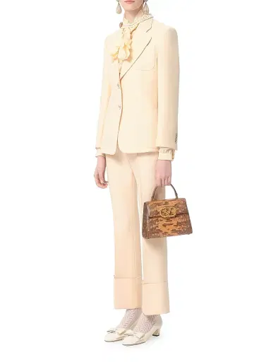 Valentino Garavani Women's Crepe Couture Pants - Ivory - Size 8 | Thumbnail 2 Valentino Garavani Women's Crepe Couture Pants - Ivory - Size 8 | Thumbnail 2